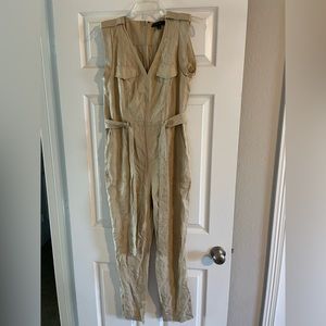 Banana Republic Khaki Utility Jumpsuit Size 2
